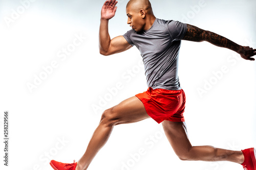 Athletics sportsman demonstrating his amazing running skills