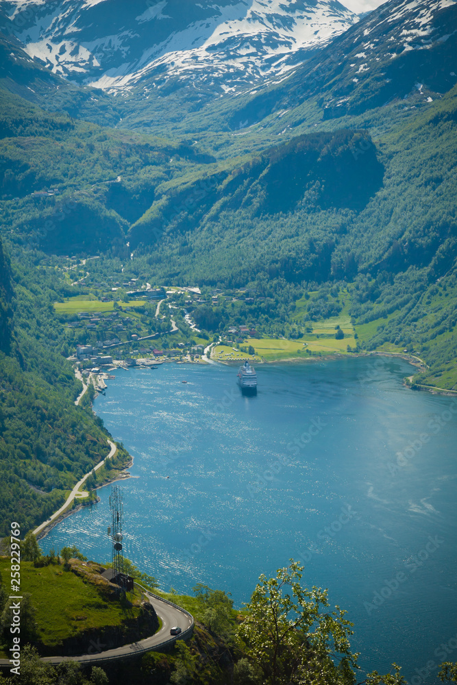 Spectacular view of the Geiranger Fjord in Norway