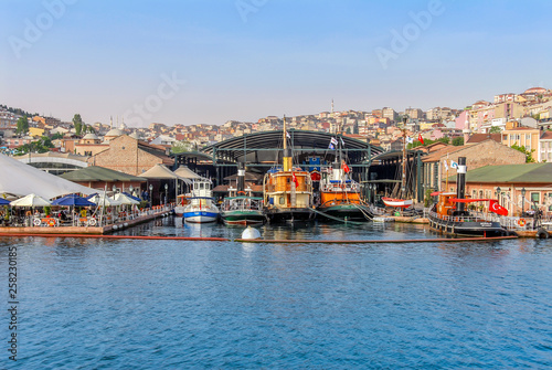 Istanbul, Turkey, 17 May 2015: Ships, Rahmi Koc Museum, Golden Horn, Beyoglu