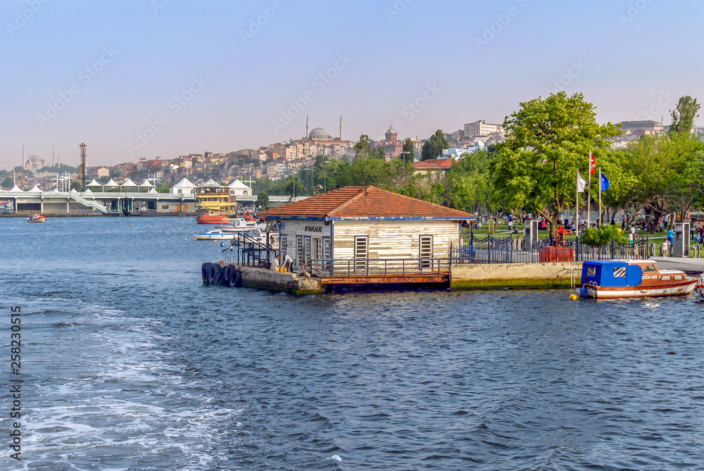 Istanbul, Turkey, 17 May 2015: Ayvansaray Ship Port, Golden Horn, Halic, Eyup, Pierloti Istanbul, Turkey, 17 May 2015: Ayvansaray Ship Port, Golden Horn, Halic, Eyup, Pierloti