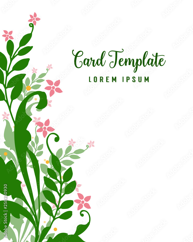 Obraz Vector illustration leaf floral frames isolated on background with lettering of card templates
