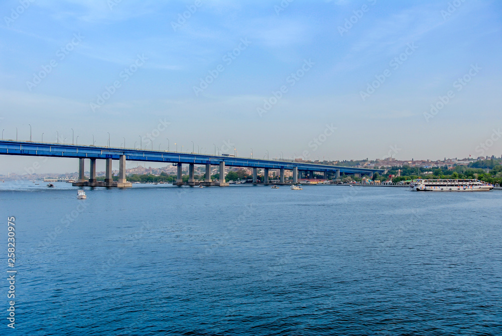 Istanbul, Turkey, 17 May 2015: Bridge, Golden Horn, Halic, Eyup, Pierloti Istanbul, Turkey, 17 May 2015: Bridge, Golden Horn, Halic, Eyup, Pierloti