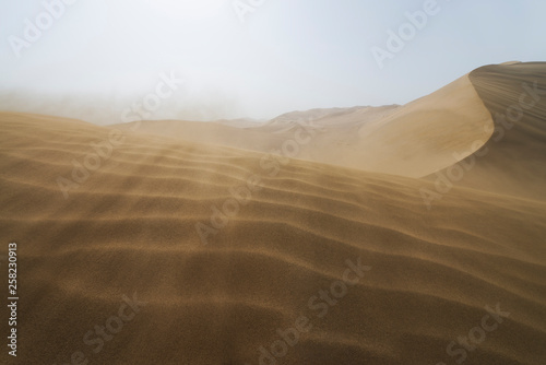 Sand dunes landscape and waves of sand in the Gobi Desert in China  Gobi Desert  China