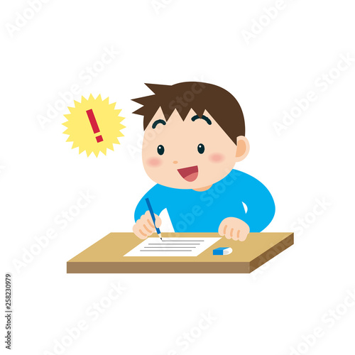 勉強するこども　ひらめき