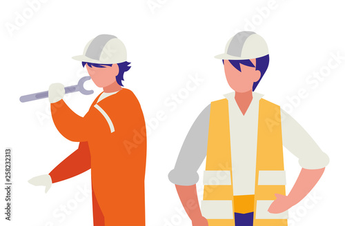 couple of men builders working
