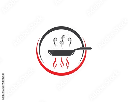 cooking pan logo vector template