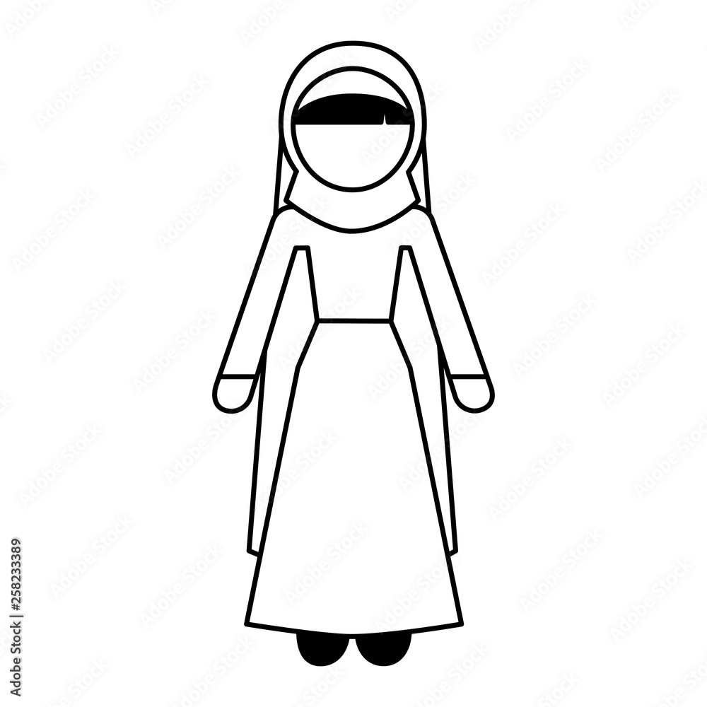 Muslim woman avatar character