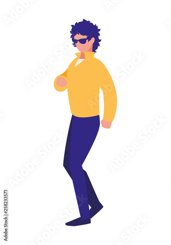 young man with pose of modeling