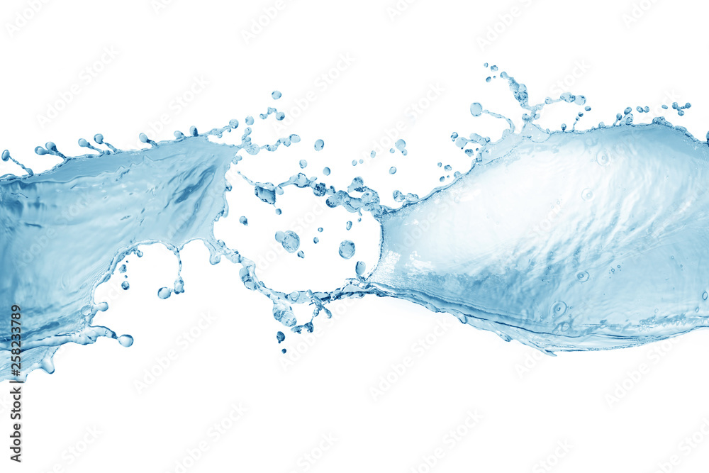 Obraz premium water splash isolated on white background,beautiful splashes a clean water
