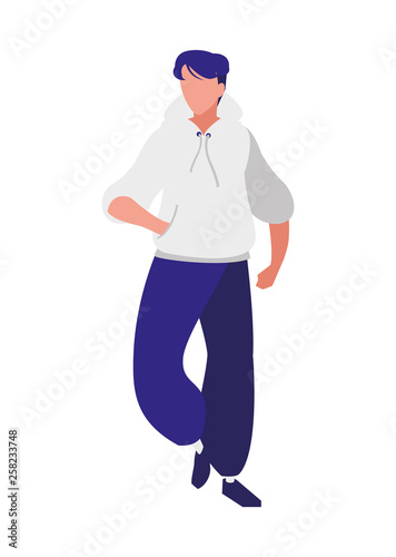 young man with pose of modeling