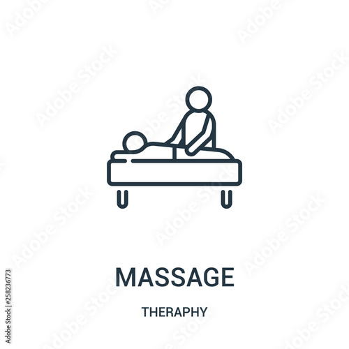 massage icon vector from theraphy collection. Thin line massage outline icon vector illustration.