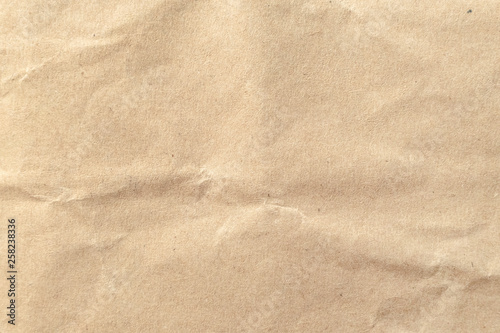 Brown crumpled paper texture background.