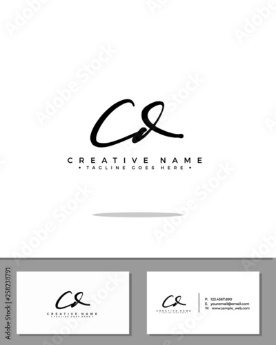 C D CD initial handwriting logo template vector.  signature logo concept