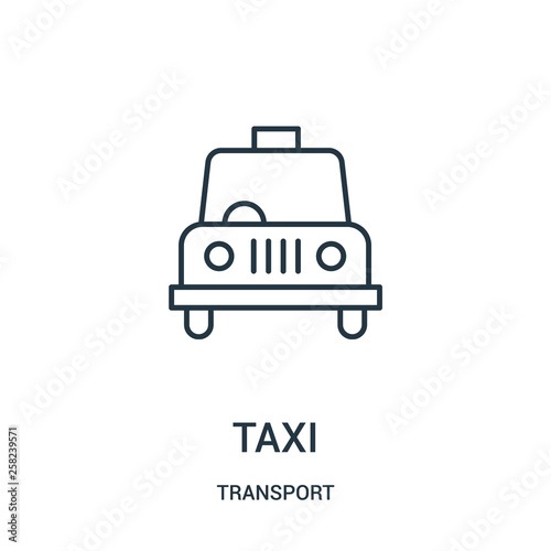 taxi icon vector from transport collection. Thin line taxi outline icon vector illustration.