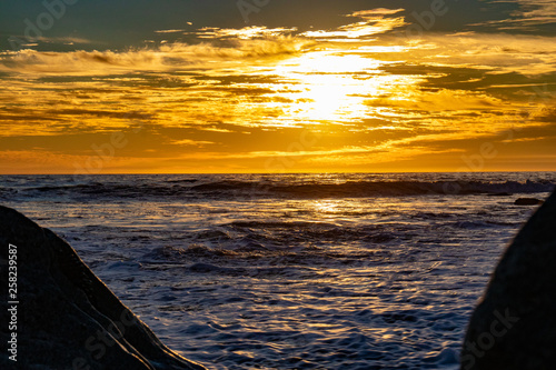 Sunset ocean beach landscape