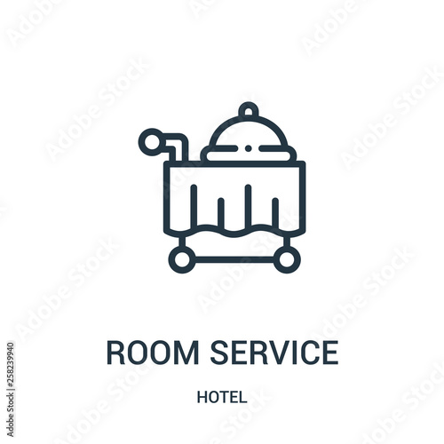 room service icon vector from hotel collection. Thin line room service outline icon vector illustration.