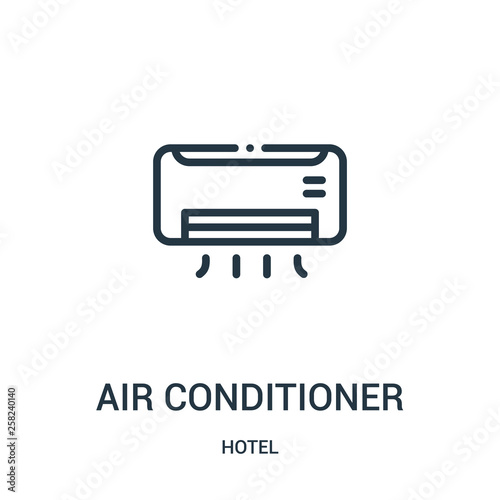 air conditioner icon vector from hotel collection. Thin line air conditioner outline icon vector illustration.