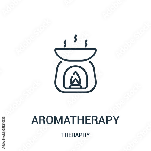 aromatherapy icon vector from theraphy collection. Thin line aromatherapy outline icon vector illustration.