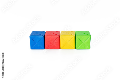 Colorful origami cubes