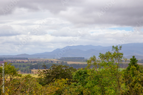 View from Hallorans Hill Lookout Park, on a rainy day, near Atherton in Tropical North Queensland, Australia photo