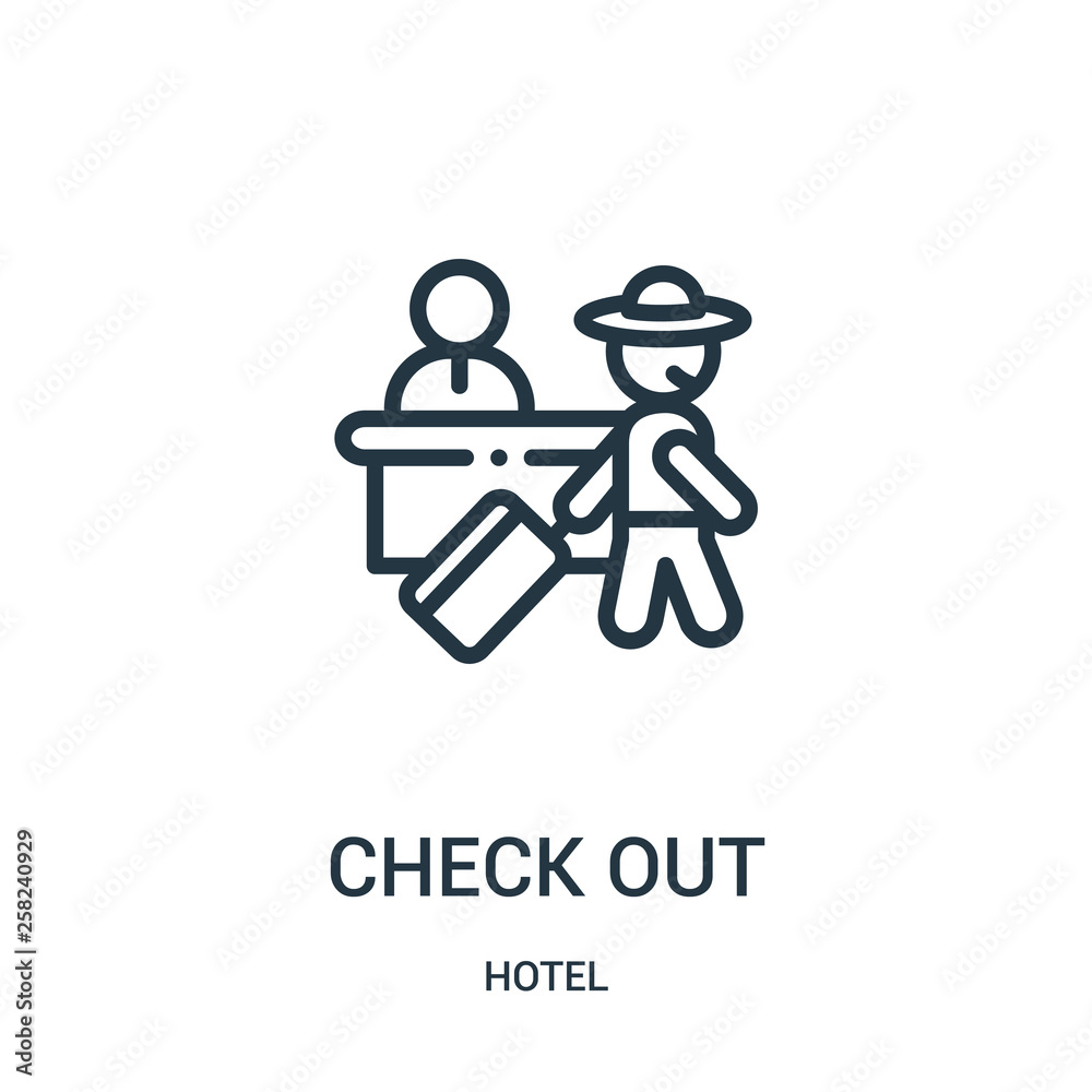 Check Out Icon Vector From Hotel Collection Thin Line Check Out check-out-icon-vector-from-hotel-collection-thin-line-check-out