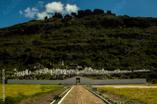 Mucugê/Bahia/Brazil-08/24/2018: The Byzantine cemetery Santa Isabel, in the Chapada Diamantina, was built in 1886 after an outbreak of cholera in the region, which killed several diamond explorers.