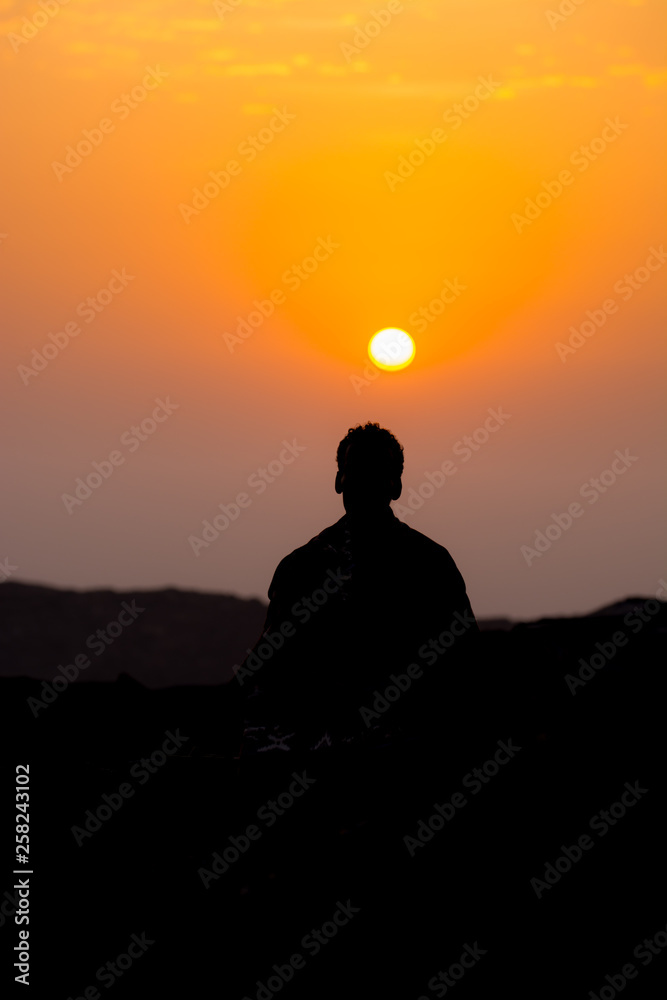 Sunrise in Erta Ale in Ethiopian Sunrise in Erta Ale in Ethiopian