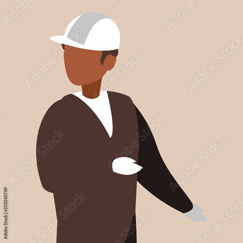 industrial worker black avatar character