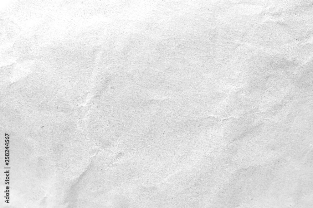 White crumpled paper texture background. Close-up.