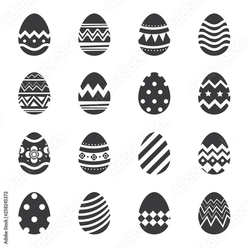 Easter eggs icon isolated background. Set of modern new design with different patterns.