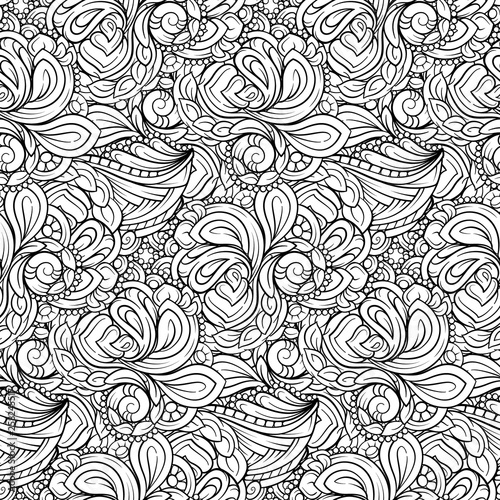 Black and white abstract seamless pattern.