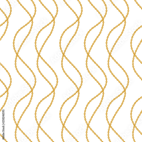 Baroque golden chain background.Seamless pattern. seamless pattern with chains. Vector patch for print, fabric, scarf