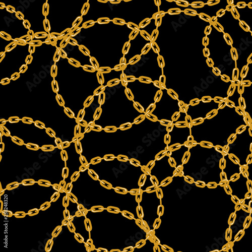 Baroque golden chain background.Seamless pattern. seamless pattern with chains. Vector patch for print, fabric, scarf