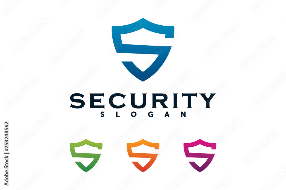 letter s shield logo company template element letter s shield logo company template element