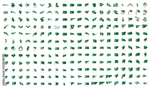 very big collection of vector flags of the Pakistan