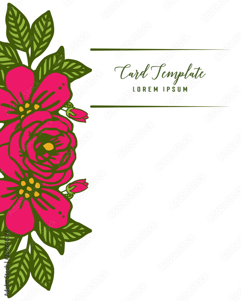 Obraz premium Vector illustration artwork leaf flower frame blooms with invitation card template