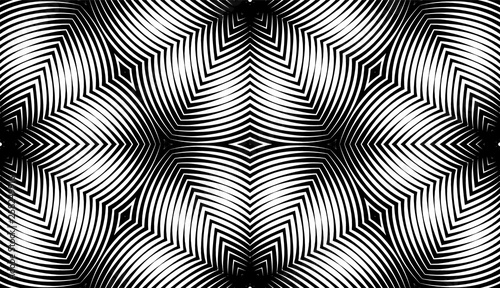 Seamless pattern with geometric woodcut styled line tiles and arabic pattern grid for abstract background