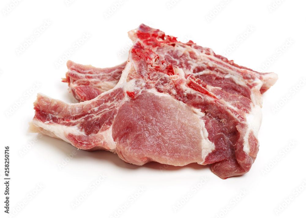 Raw Pork Ribs Isolated On White Background Raw Pork Ribs Isolated On White Background