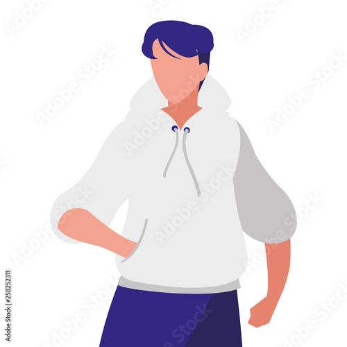 young man with pose of modeling
