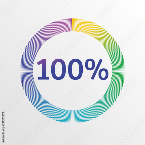 Set pie chart, graphs in 2,3,4,5,6 segments. Segmented circles. Colorful icons.