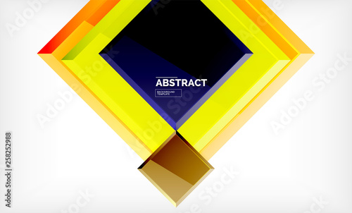 Geometric abstract background, modern square design