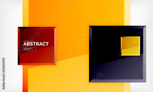 Geometric abstract background, modern square design