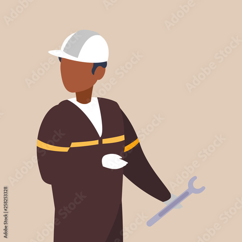 industrial worker black avatar character