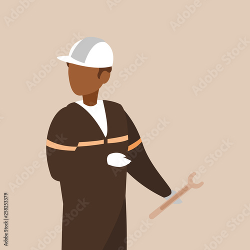 industrial worker black avatar character
