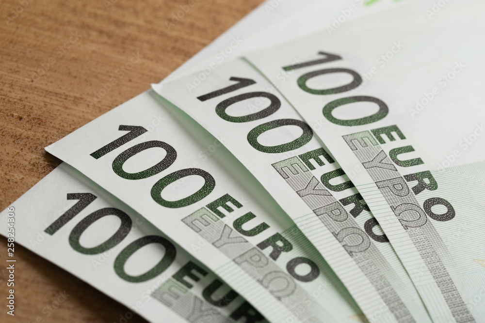 Euro banknotes close up. Several hundred euro banknotes . Euro banknotes close up. Several hundred euro banknotes .