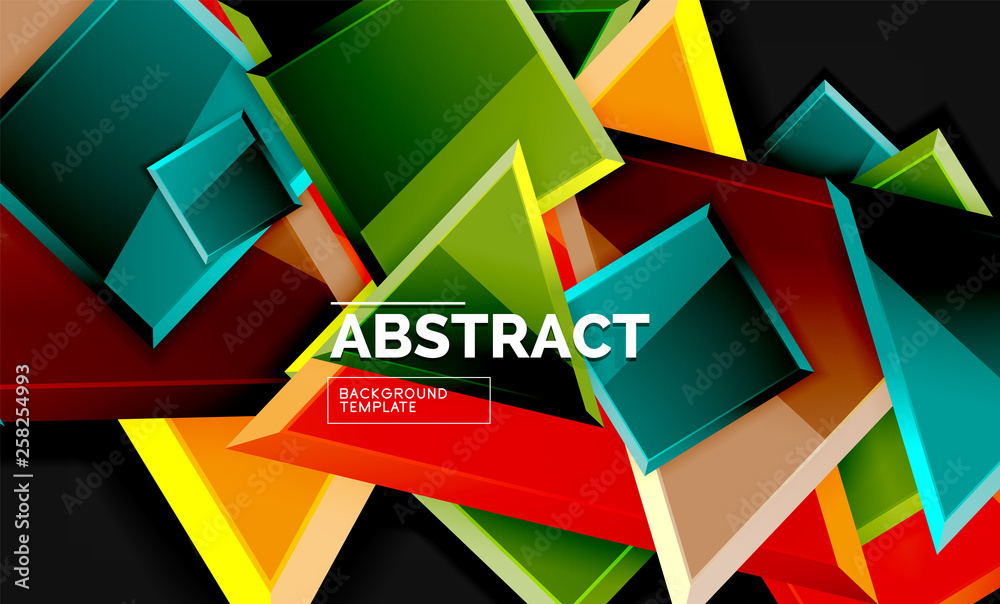 Squares and triangles geometrical background Squares and triangles geometrical background