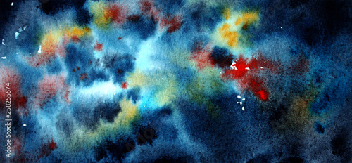 Fototapeta Naklejka Na Ścianę i Meble -  watercolor space colorful background