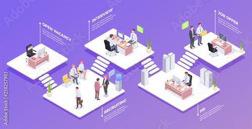 Recruitment Isometric Background Composition