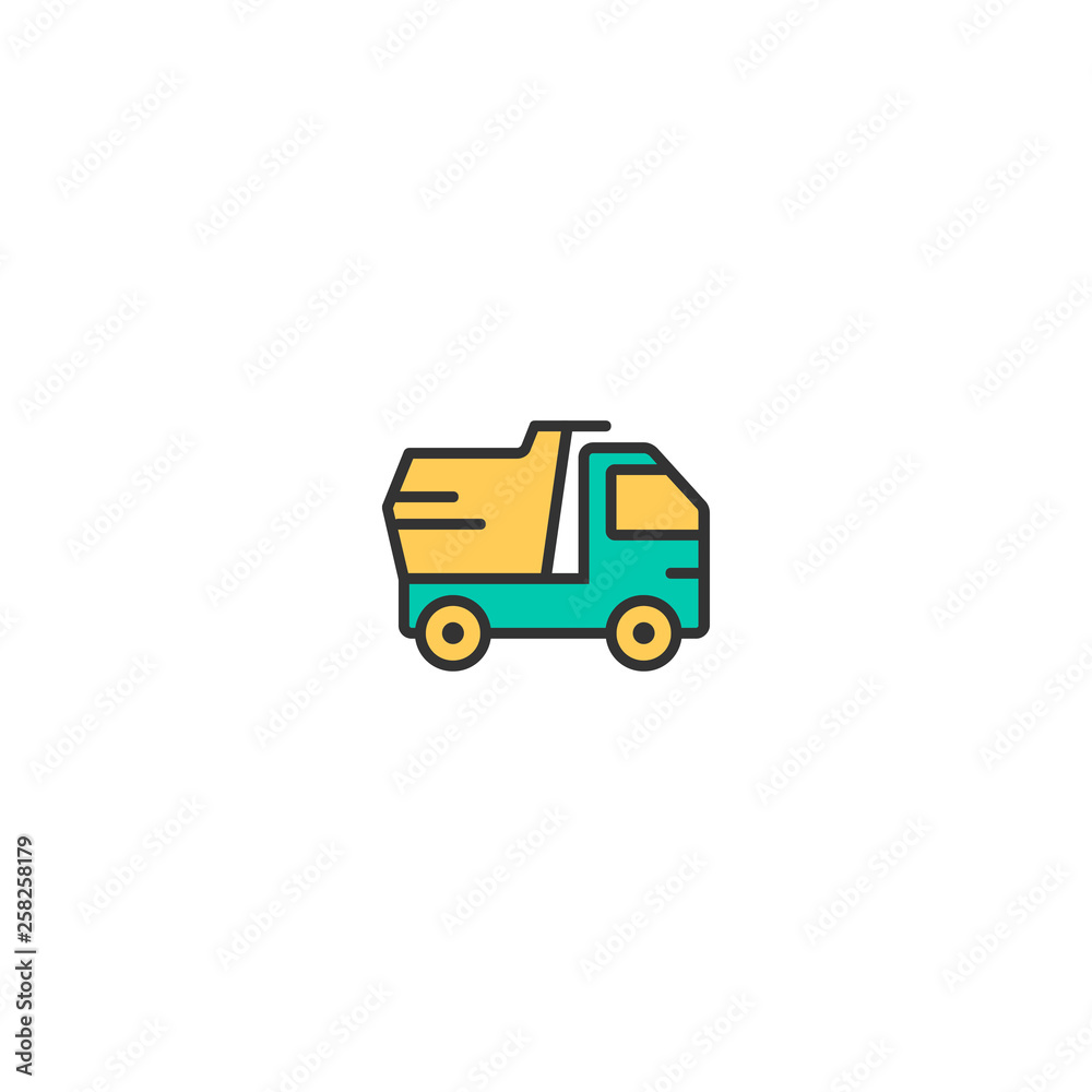 Dump truck icon design. Transportation icon vector design Dump truck icon design. Transportation icon vector design