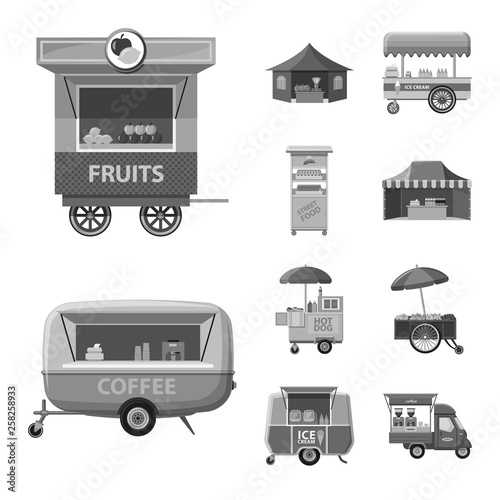 Isolated object of market and exterior symbol. Collection of market and food stock symbol for web.
